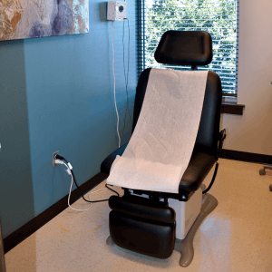 Patient chair at Round Rock ribbon cutting ceremony 